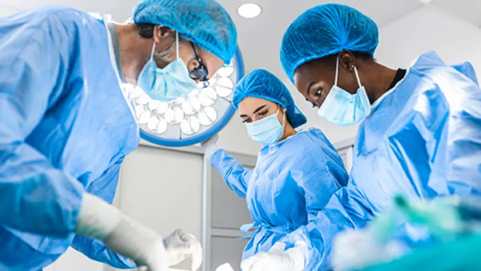 surgical team performing an operation