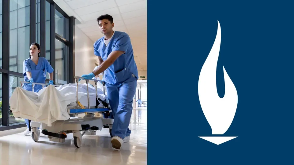 Nurses pushing gurney beside Concorde Career Colleges logo. Nurses pushing gurney beside Concorde Career Colleges logo.