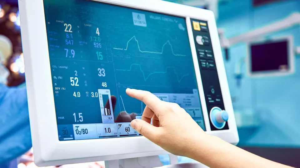 Cardiovascular diagnostic imaging screen with numbers. Cardiovascular diagnostic imaging screen with numbers.
