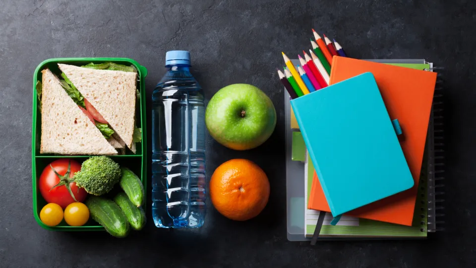 Lunch box and school supplies healthy snack tips health care training program