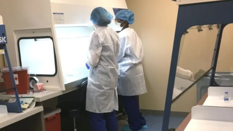 Students working in the Pharmacy Technician lab