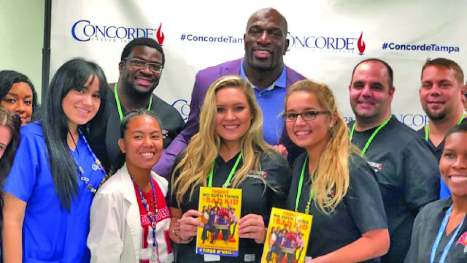 Titus with group of students