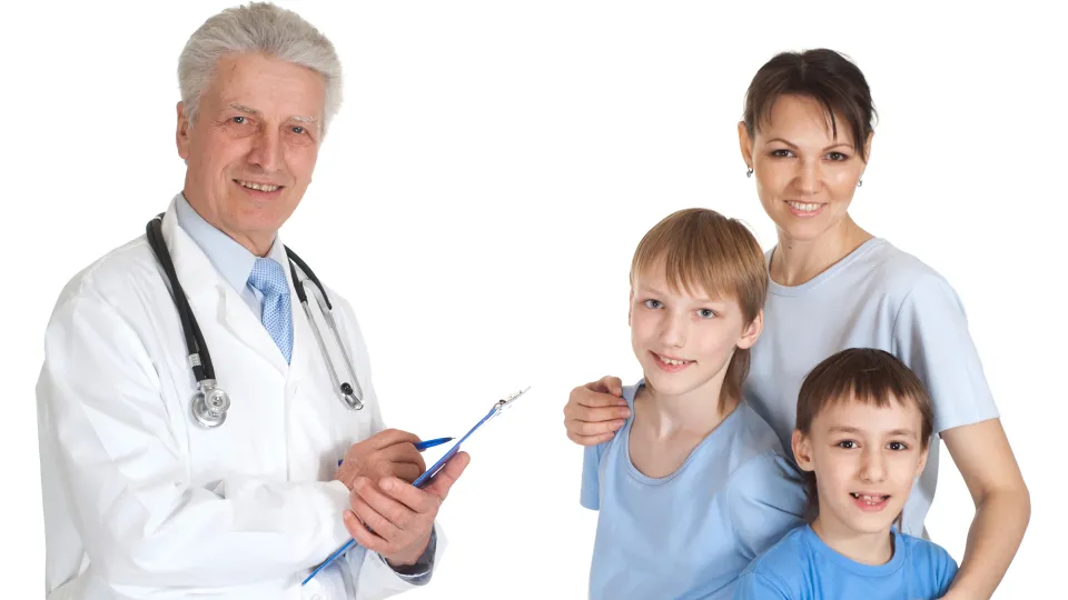 Magnificent family with children medical assistants